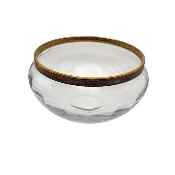 Vintage Lenox Autumn Crystal Bowl 24K Gold Encrusted Rim - Picture 1 of 5